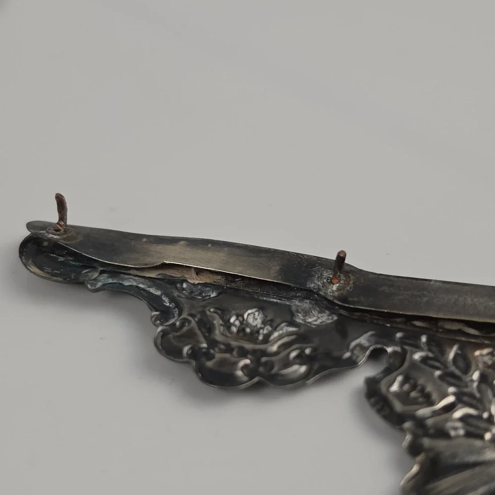 Gorham Antique Sterling Silver Repousse Desk Blotter Corners Set of 4 #737 Crown